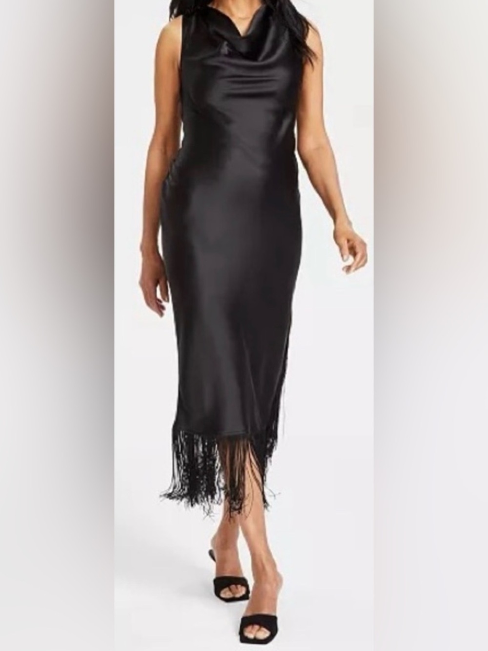 INC Elegant Black Fringe Skirt